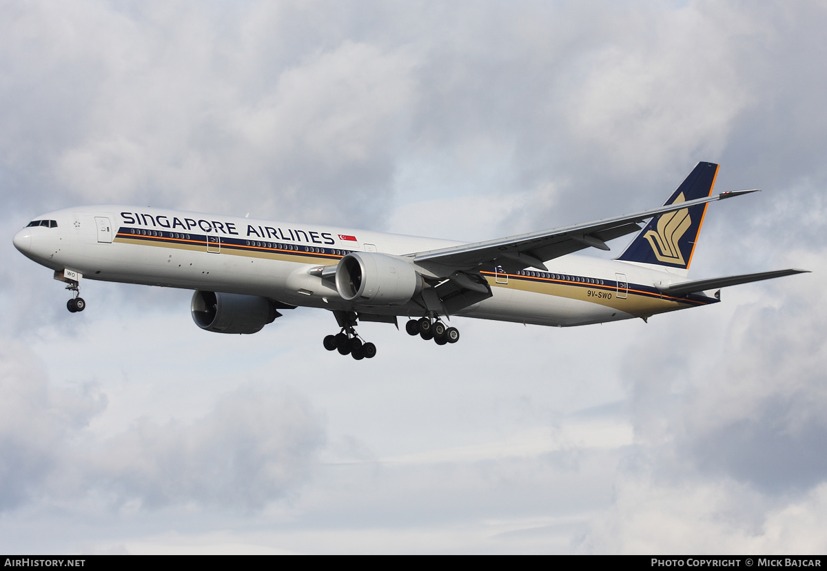 Aircraft Photo of 9V-SWO | Boeing 777-312/ER | Singapore Airlines | AirHistory.net #10879