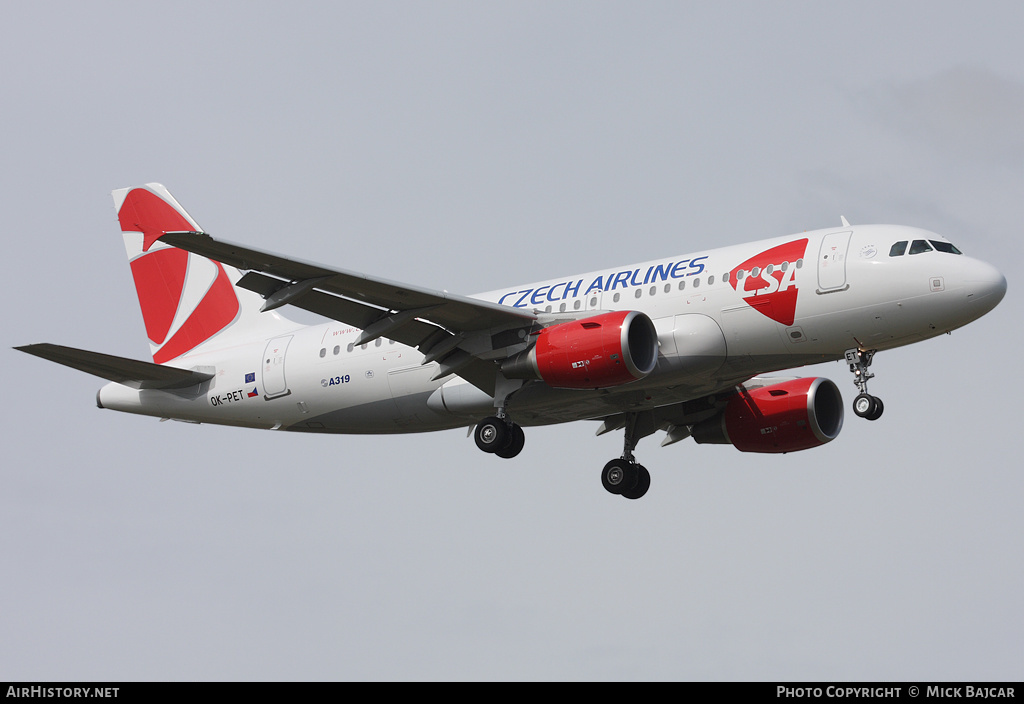 Aircraft Photo of OK-PET | Airbus A319-112 | ČSA - Czech Airlines | AirHistory.net #10888