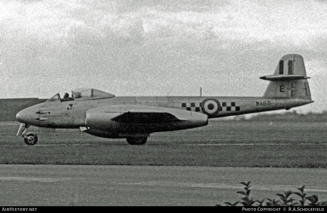 Aircraft Photo of WA871 | Gloster Meteor F8 | UK - Air Force | AirHistory.net #11024