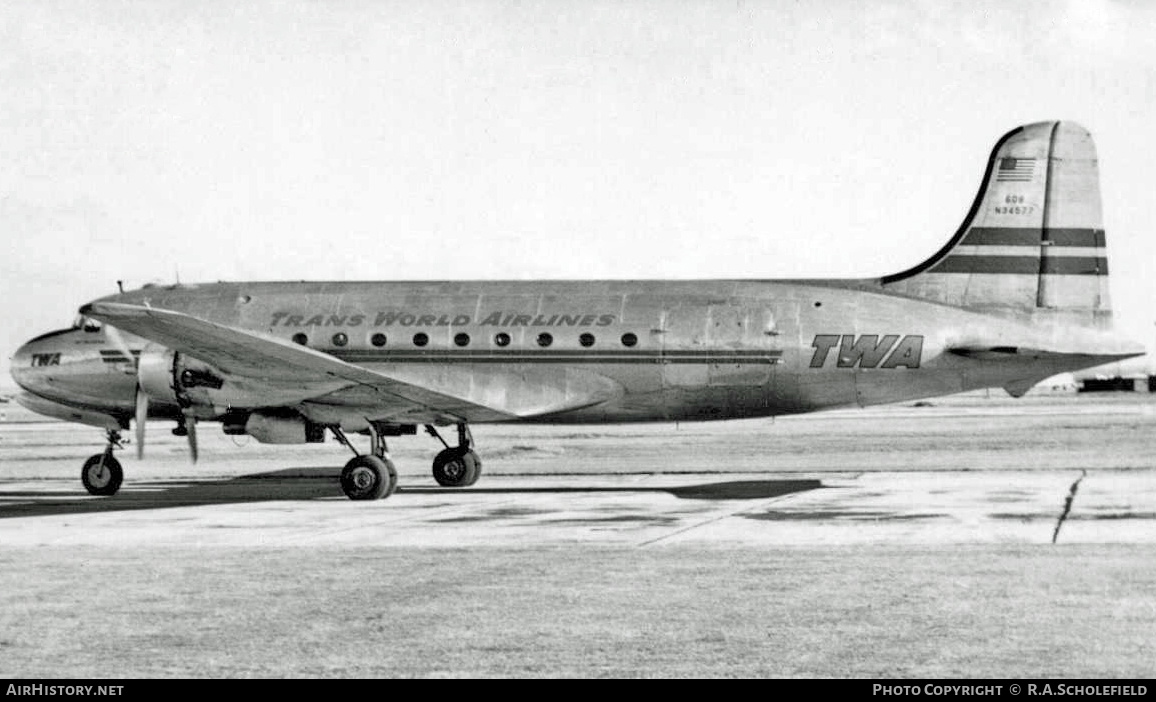 Aircraft Photo of N34577 | Douglas C-54B Skymaster | Trans World Airlines - TWA | AirHistory.net #11124