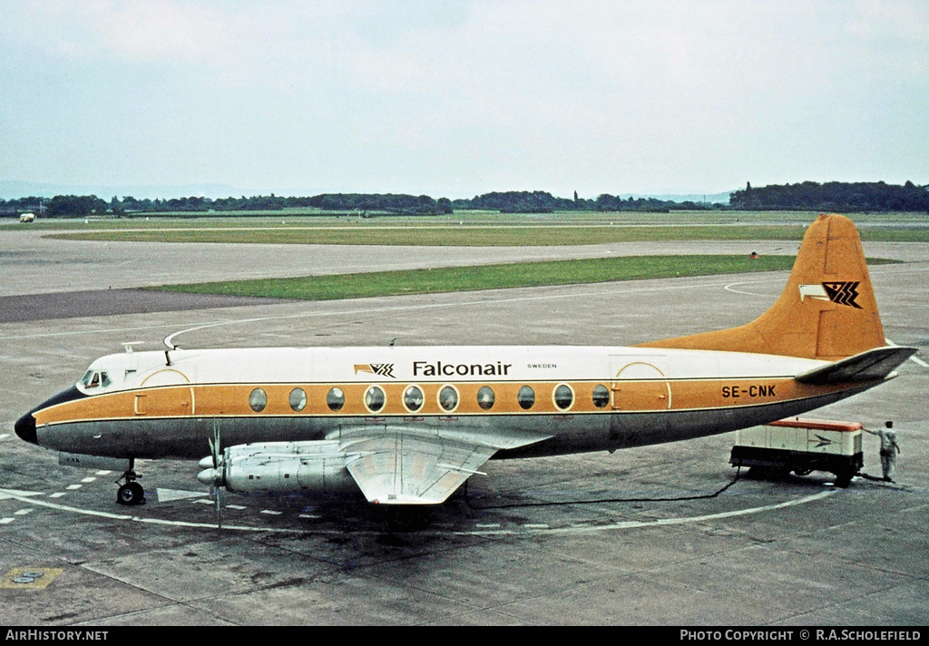 Aircraft Photo of SE-CNK | Vickers 784D Viscount | Falconair | AirHistory.net #11381