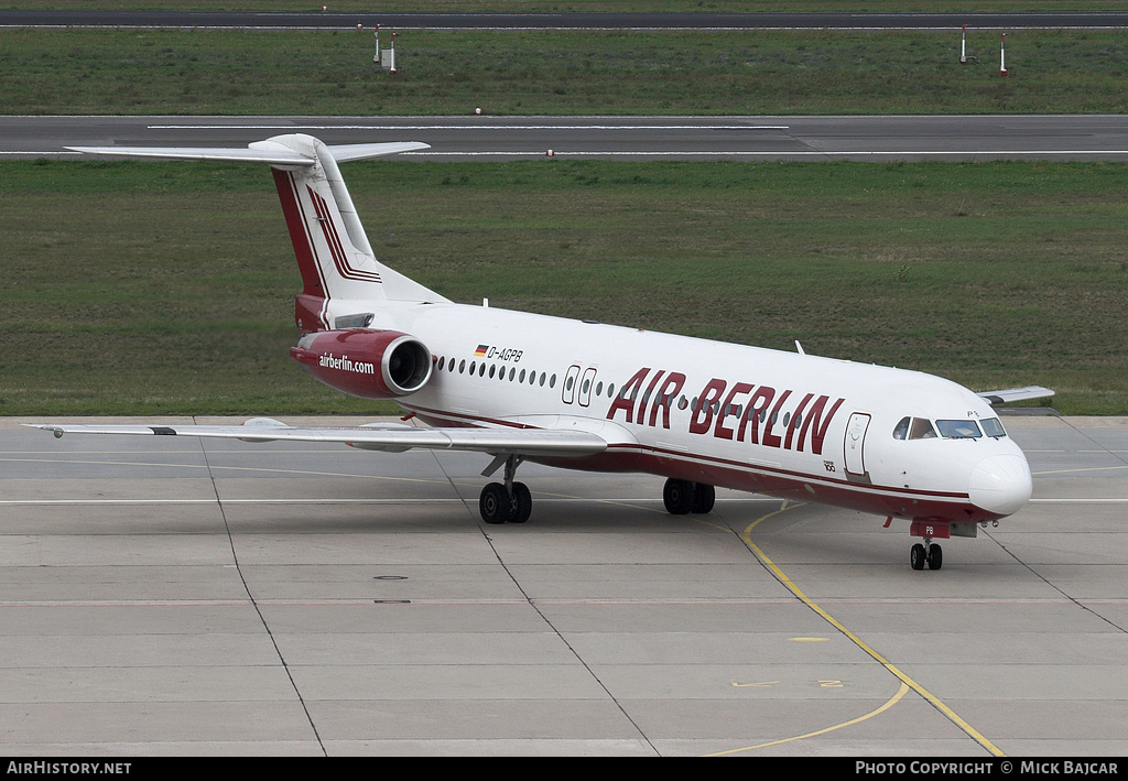 Aircraft Photo of D-AGPB | Fokker 100 (F28-0100) | Air Berlin | AirHistory.net #11390