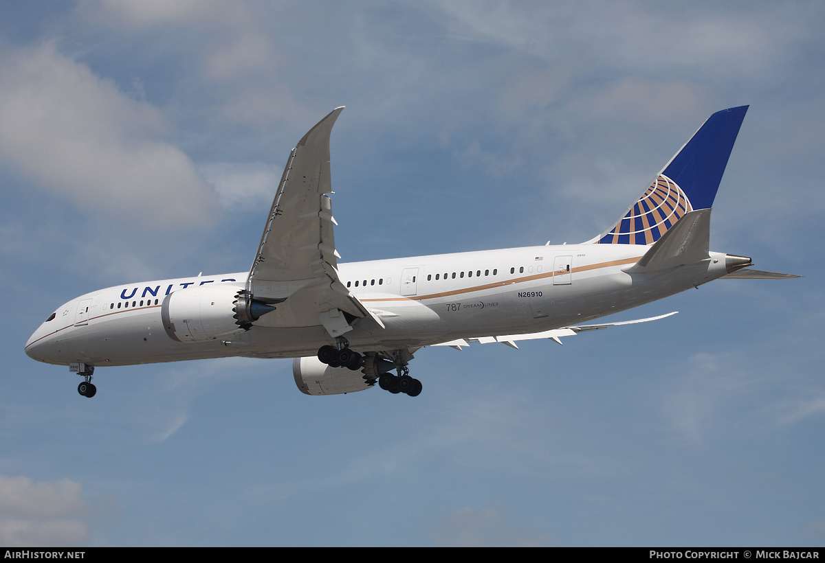 Aircraft Photo of N26910 | Boeing 787-8 Dreamliner | United Airlines | AirHistory.net #11420