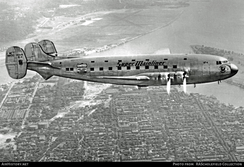 Aircraft Photo of NC18100 | Douglas DC-4E | United Air Lines | AirHistory.net #11509