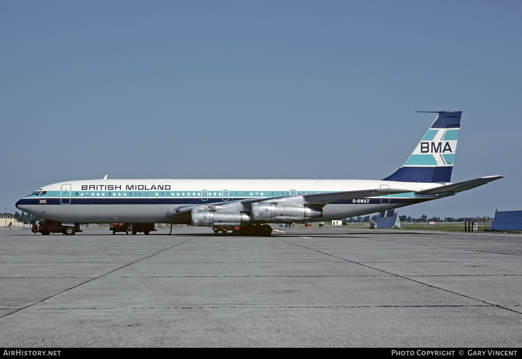 Aircraft Photo of G-BMAZ | Boeing 707-321C | British Midland Airways - BMA | AirHistory.net #11557