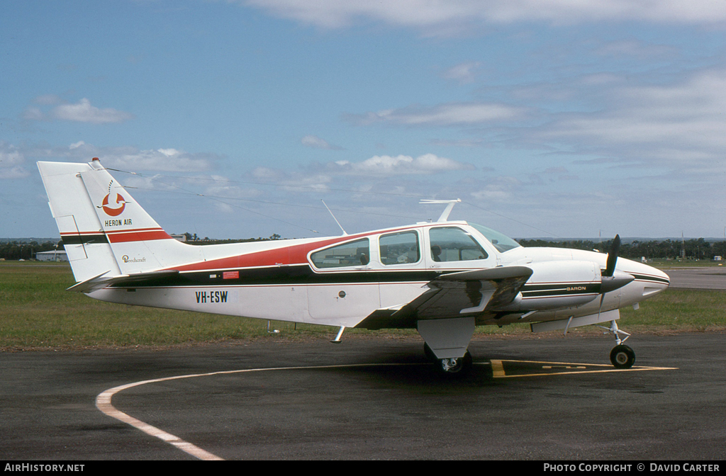 Aircraft Photo of VH-ESW | Beech D55 Baron | Heron Air | AirHistory.net #11597