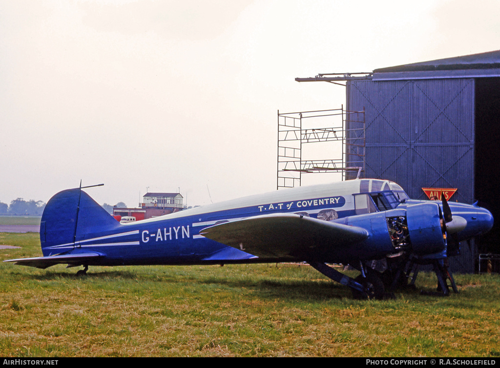 Aircraft Photo of G-AHYN | Avro 652A Nineteen Srs.2 | TAT of Coventry - Tippers Air Transport | AirHistory.net #11793