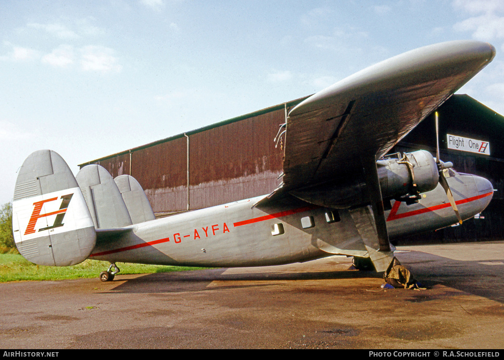 Aircraft Photo of G-AYFA | Scottish Aviation Twin Pioneer Series 3 | F1 - Flight One | AirHistory.net #12159