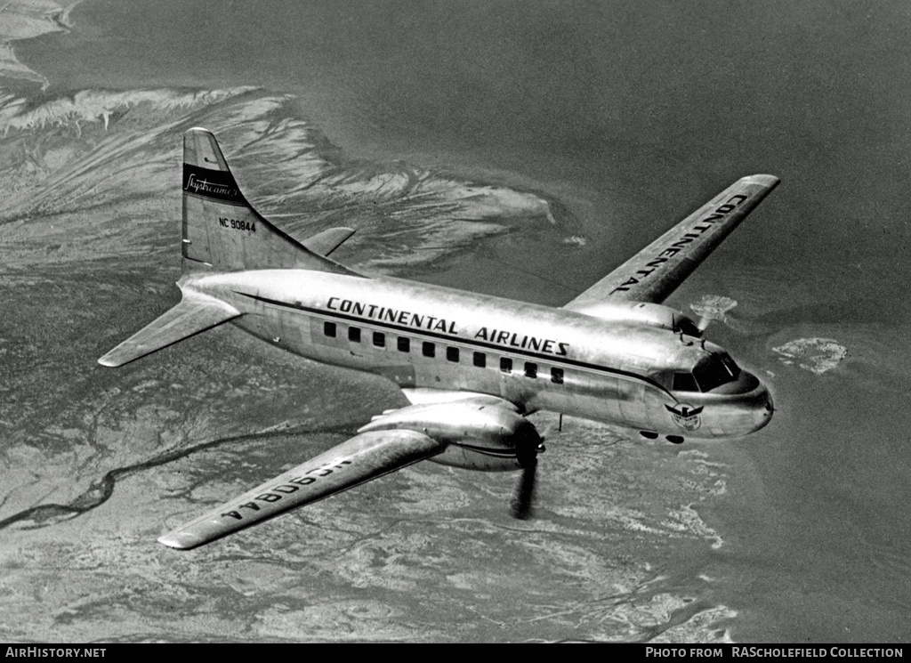 Aircraft Photo of NC90844 | Convair 240-3 | Continental Airlines | AirHistory.net #12443