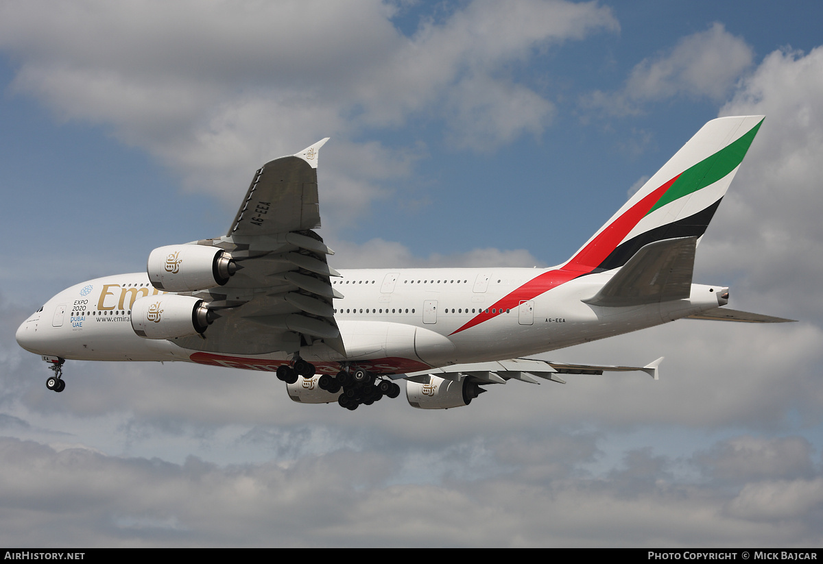 Aircraft Photo of A6-EEA | Airbus A380-861 | Emirates | AirHistory.net #12618