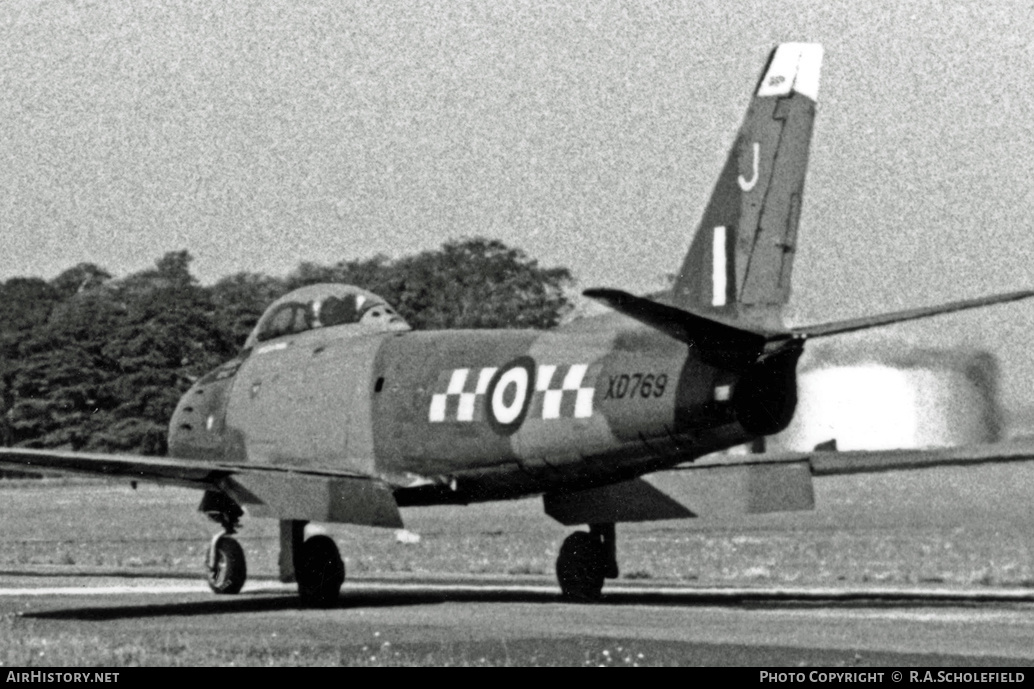 Aircraft Photo of XD769 | Canadair CL-13 Sabre 4 | UK - Air Force | AirHistory.net #12988