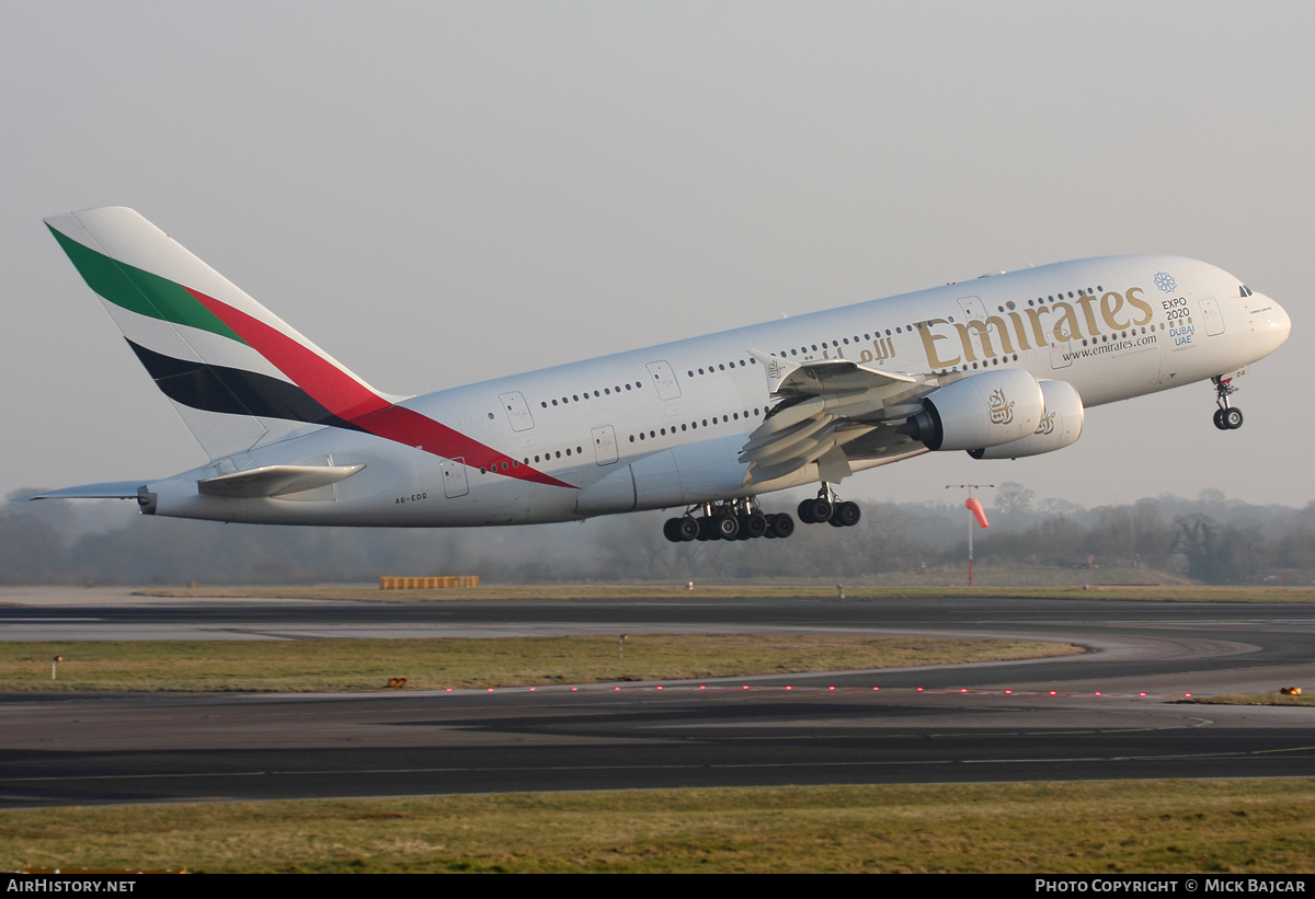 Aircraft Photo of A6-EDQ | Airbus A380-861 | Emirates | AirHistory.net #13044