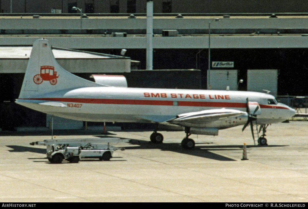 Aircraft Photo of N3407 | Convair 640/F | SMB Stage Line | AirHistory.net #13301