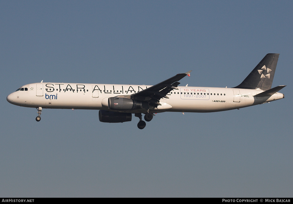 Aircraft Photo of G-MIDL | Airbus A321-231 | BMI - British Midland International | AirHistory.net #13519