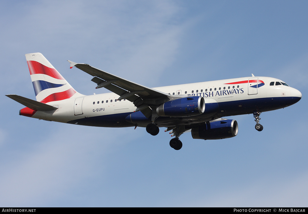 Aircraft Photo of G-EUPU | Airbus A319-131 | British Airways | AirHistory.net #13529