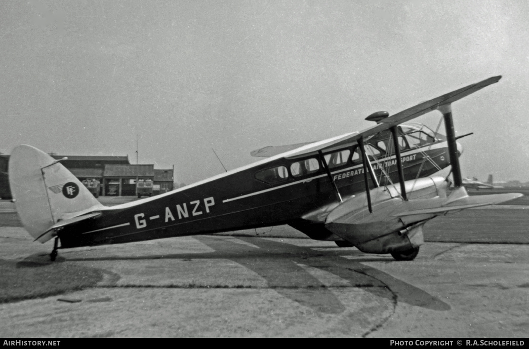 Aircraft Photo of G-ANZP | De Havilland D.H. 89A Dragon Rapide | Federated Air Transport | AirHistory.net #13593