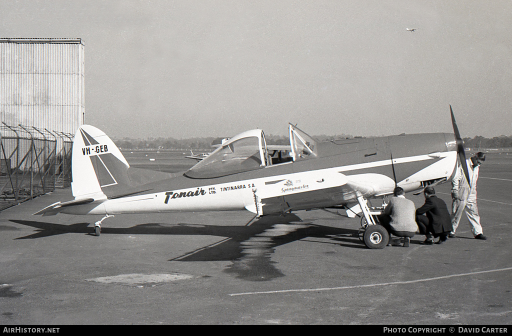 Aircraft Photo of VH-GEB | De Havilland DHC-1/Sasin SA-29 Spraymaster | Tonair | AirHistory.net #13651