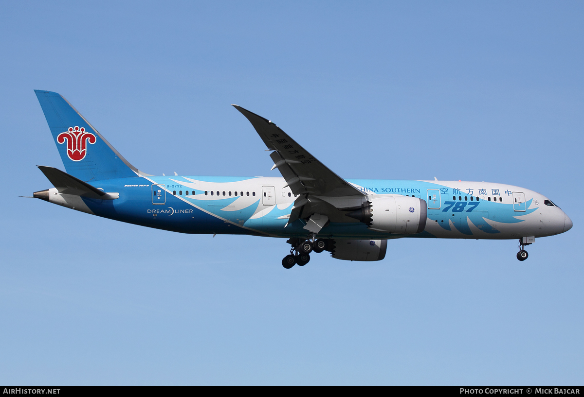 Aircraft Photo of B-2732 | Boeing 787-8 Dreamliner | China Southern Airlines | AirHistory.net #13712