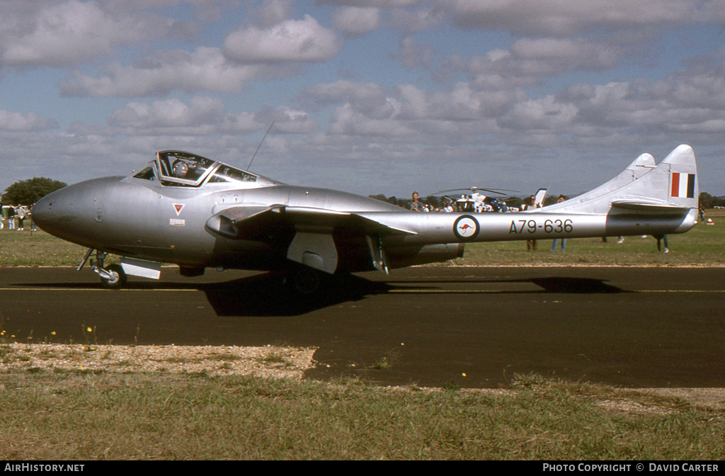Aircraft Photo of VH-HLF / A79-636 | De Havilland D.H. 115 Vampire T35 | Australia - Air Force | AirHistory.net #14009