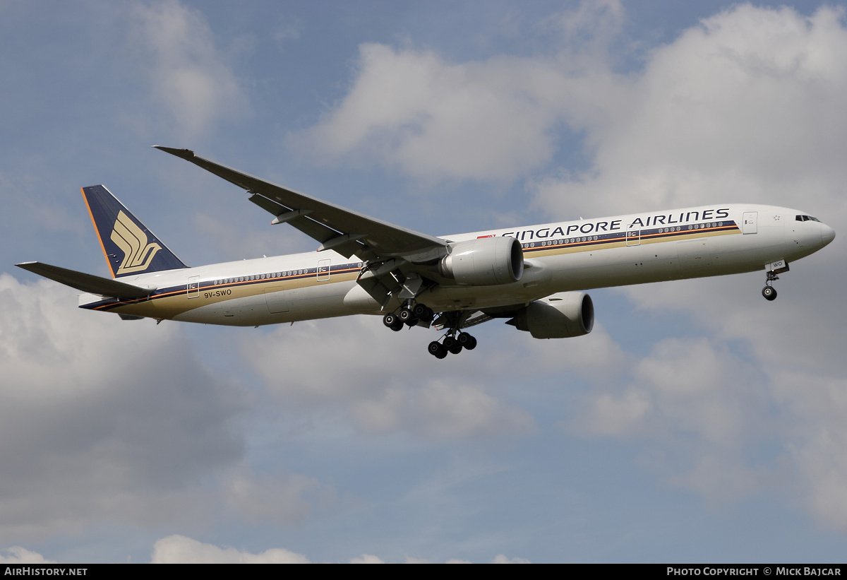 Aircraft Photo of 9V-SWO | Boeing 777-312/ER | Singapore Airlines | AirHistory.net #14435