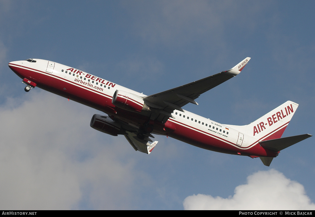 Aircraft Photo of D-ABAD | Boeing 737-86J | Air Berlin | AirHistory.net #14529