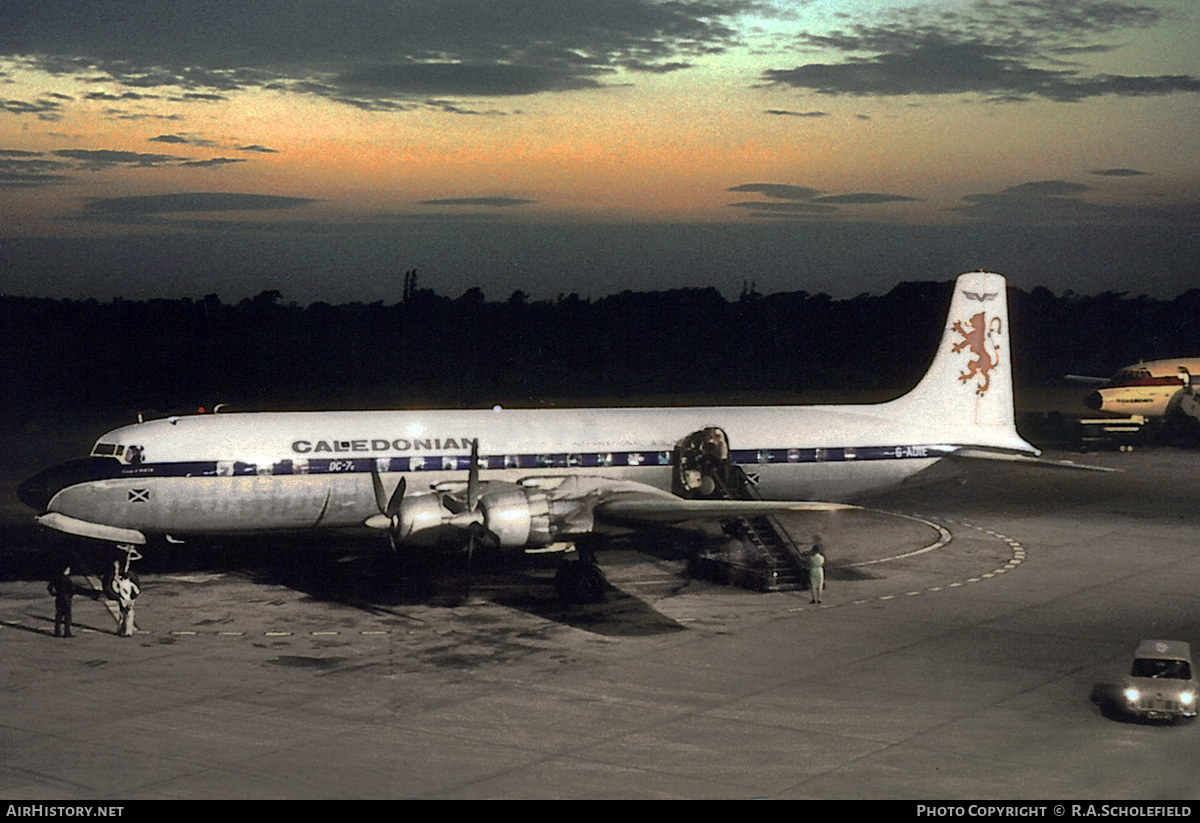 Aircraft Photo of G-AOIE | Douglas DC-7C | Caledonian Airways | AirHistory.net #14550