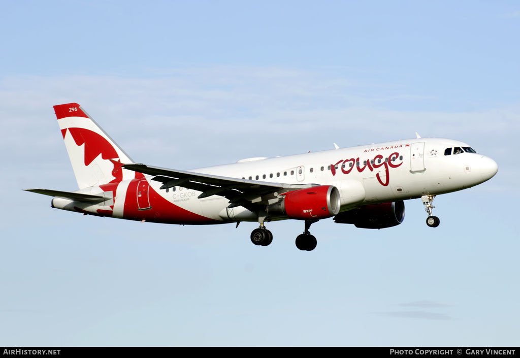 Aircraft Photo of C-GKOB | Airbus A319-112 | Air Canada Rouge | AirHistory.net #14818