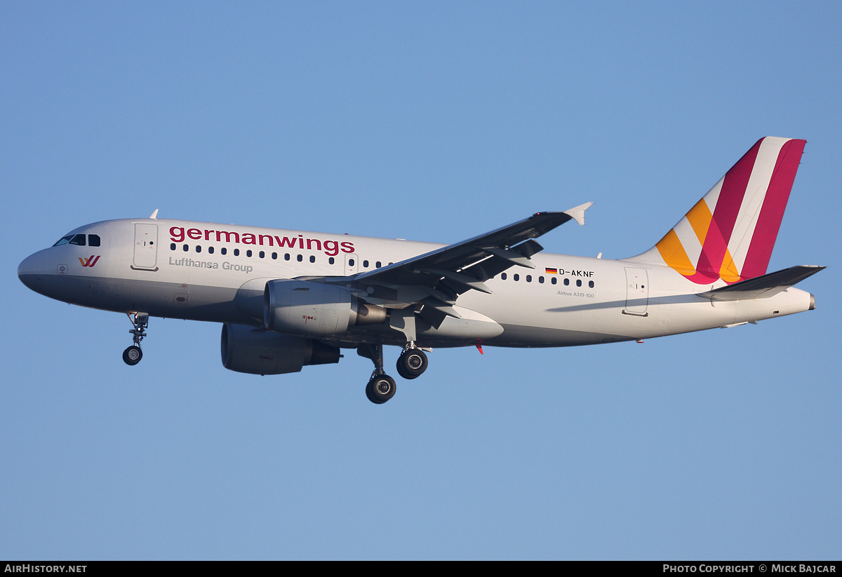 Aircraft Photo of D-AKNF | Airbus A319-112 | Germanwings | AirHistory.net #15483