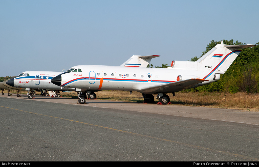 Aircraft Photo of 71505 | Yakovlev Yak-40 | Serbia - Air Force | AirHistory.net #15501