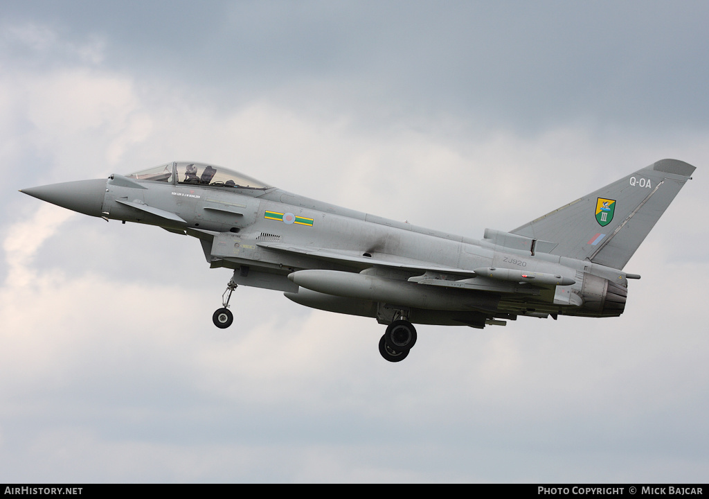 Aircraft Photo of ZJ920 | Eurofighter EF-2000 Typhoon FGR4 | UK - Air Force | AirHistory.net #15558