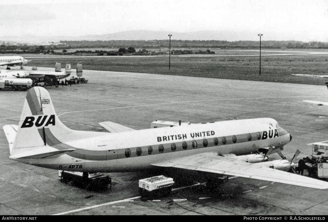Aircraft Photo of G-APTB | Vickers 833 Viscount | British United Airways - BUA | AirHistory.net #15590