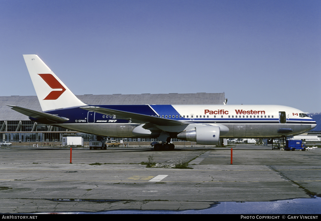 Aircraft Photo of C-GPWA | Boeing 767-275 | Pacific Western Airlines | AirHistory.net #15638