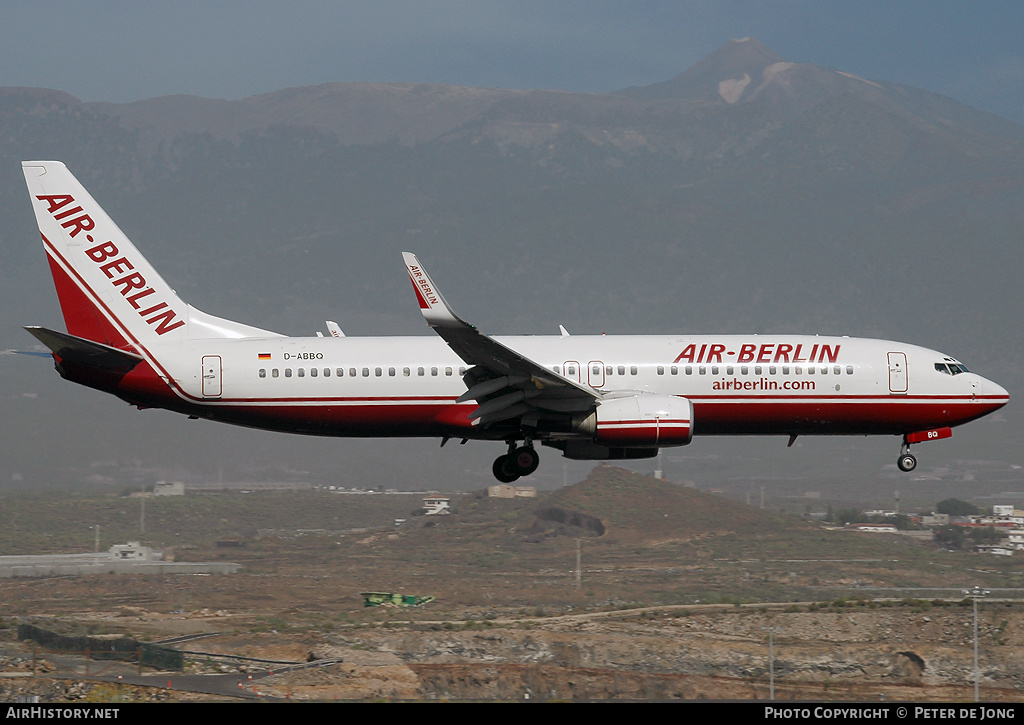 Aircraft Photo of D-ABBQ | Boeing 737-86N | Air Berlin | AirHistory.net #16194