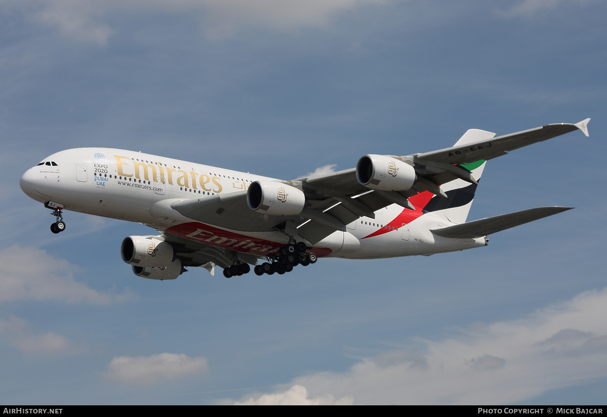 Aircraft Photo of A6-EEJ | Airbus A380-861 | Emirates | AirHistory.net #16382