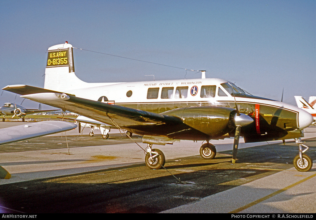 Aircraft Photo of 58-1355 / 0-81355 | Beech U-8F Seminole (65) | USA - Army | AirHistory.net #16457