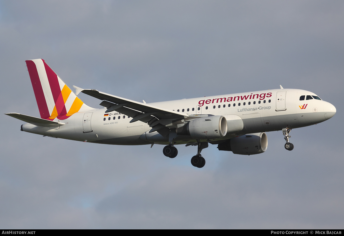 Aircraft Photo of D-AKNN | Airbus A319-112 | Germanwings | AirHistory.net #16900