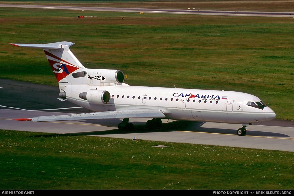 Aircraft Photo of RA-42316 | Yakovlev Yak-42 | Sar Avia - Saratov Airlines | AirHistory.net #17041