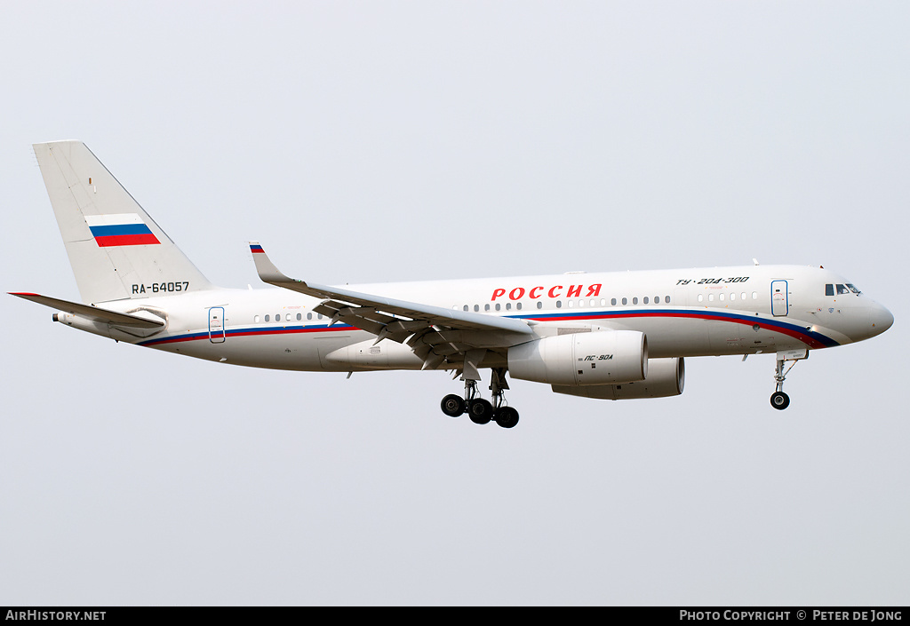 Aircraft Photo of RA-64057 | Tupolev Tu-204-300 | Rossiya - Special Flight Detachment | AirHistory.net #17209