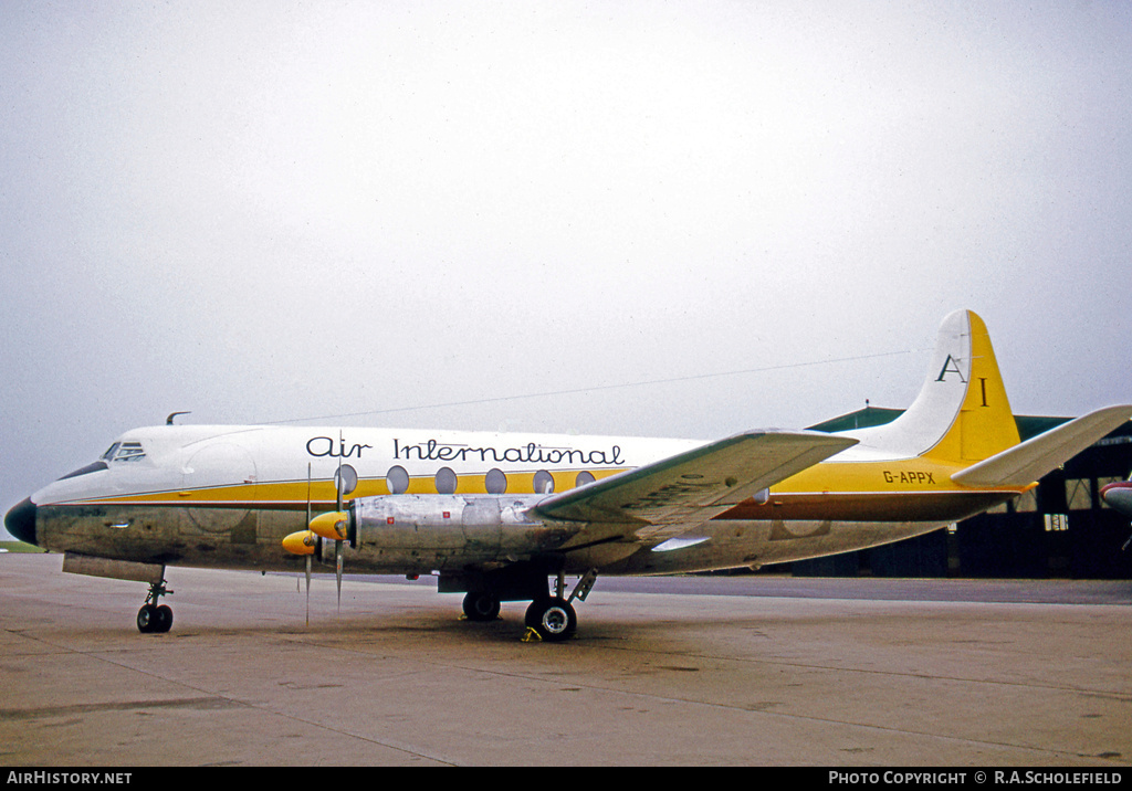 Aircraft Photo of G-APPX | Vickers 702 Viscount | Air International | AirHistory.net #18029