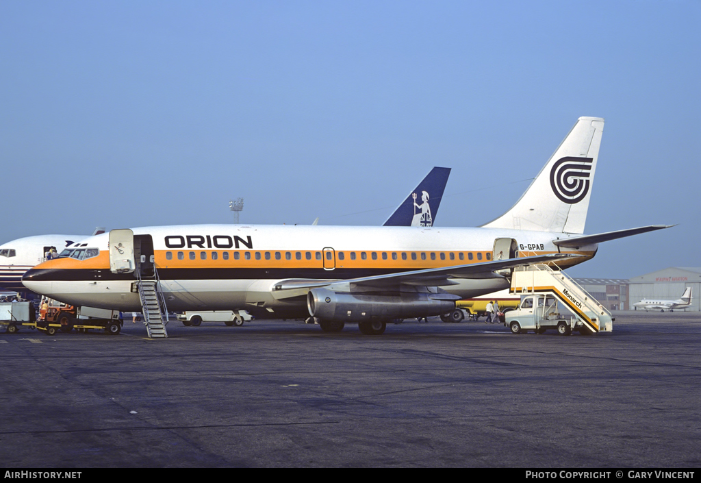 Aircraft Photo of G-GPAB | Boeing 737-2L9/Adv | Orion Airways | AirHistory.net #18448