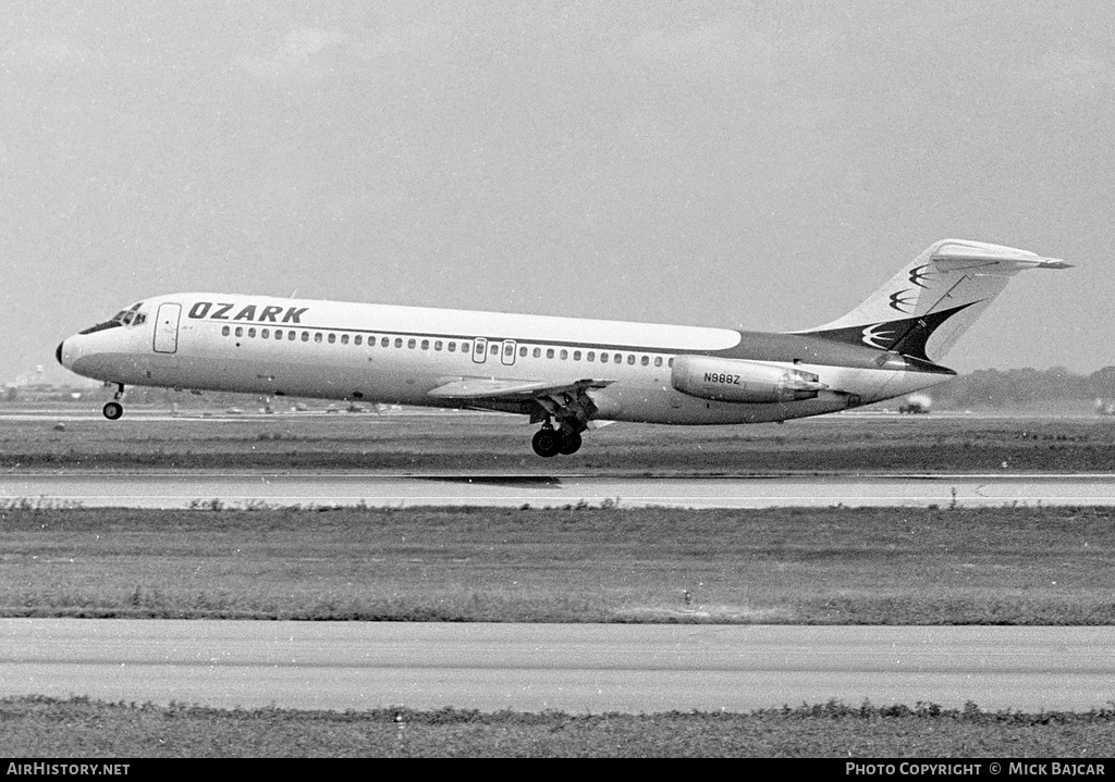Aircraft Photo of N988Z | McDonnell Douglas DC-9-31 | Ozark Air Lines | AirHistory.net #18493