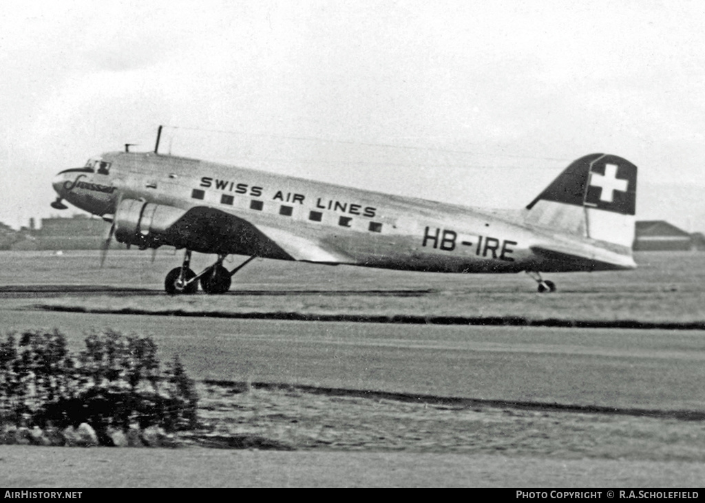Aircraft Photo of HB-IRE | Douglas DC-3-276 | Swissair - Swiss Air Lines | AirHistory.net #18773