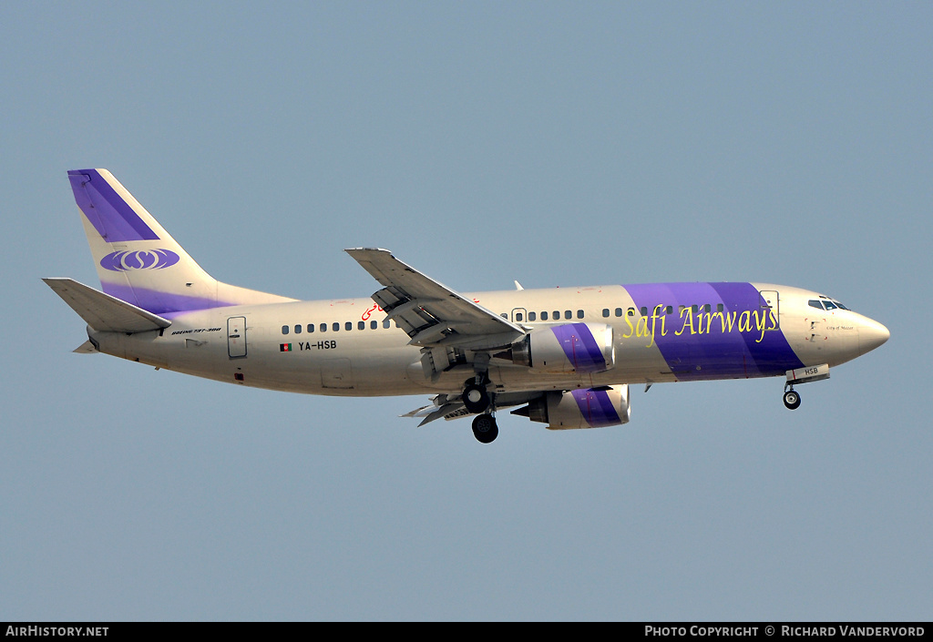 Aircraft Photo of YA-HSB | Boeing 737-3J6 | Safi Airways | AirHistory.net #19039