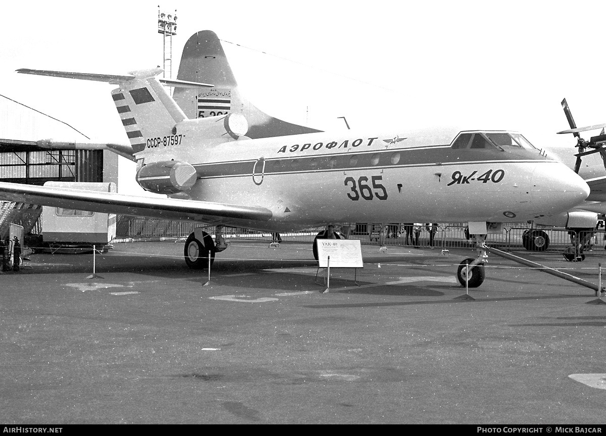 Aircraft Photo of CCCP-87597 | Yakovlev Yak-40 | Aeroflot | AirHistory.net #19052