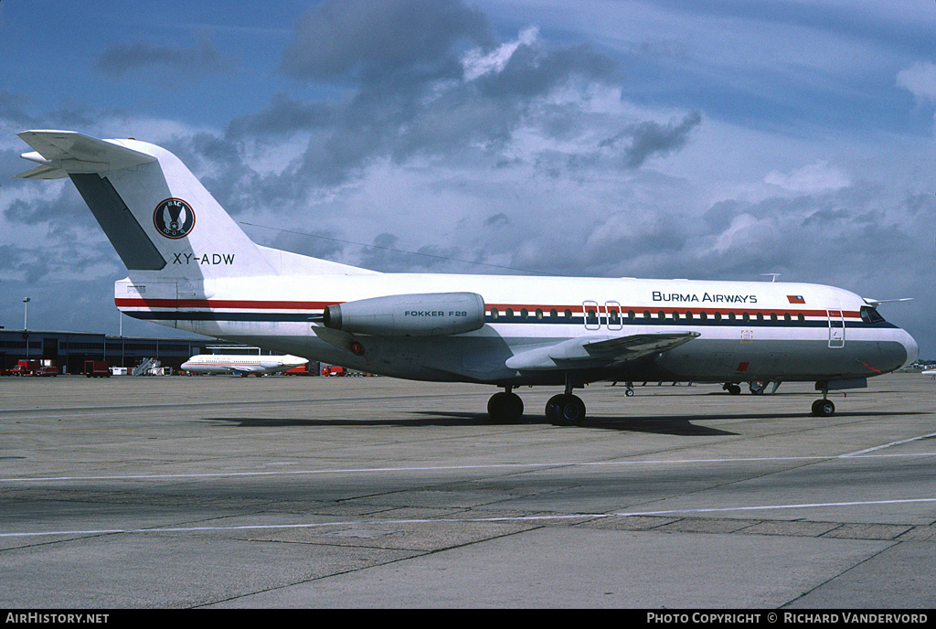 Aircraft Photo of XY-ADW | Fokker F28-4000 Fellowship | Burma Airways | AirHistory.net #19163