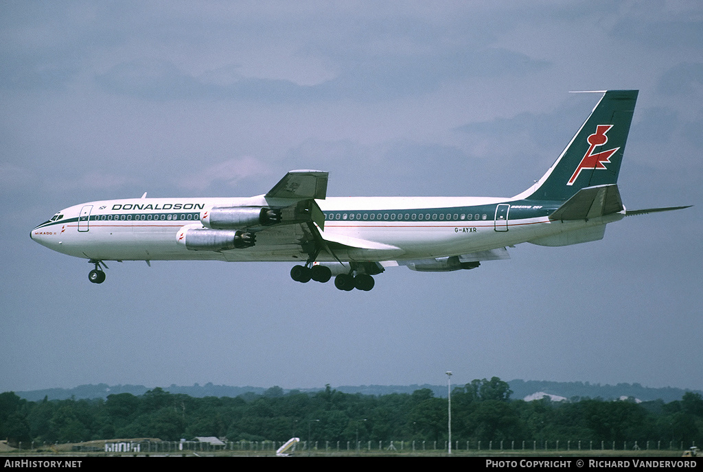 Aircraft Photo of G-AYXR | Boeing 707-321(F) | Donaldson International Airways | AirHistory.net #19171