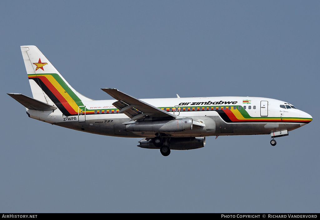Aircraft Photo of Z-WPB | Boeing 737-2N0/Adv | Air Zimbabwe | AirHistory.net #19272