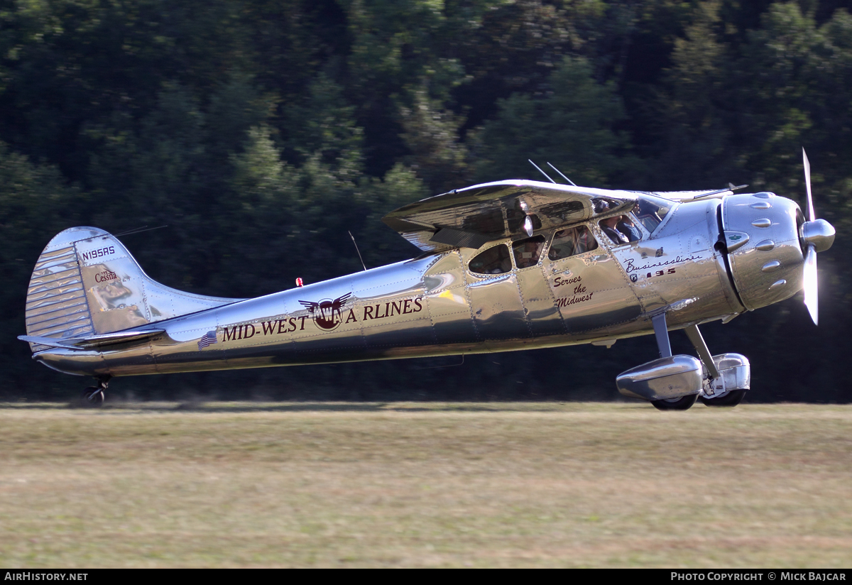 Aircraft Photo of N195RS | Cessna 195A | Mid-West Airlines - MWA | AirHistory.net #19357