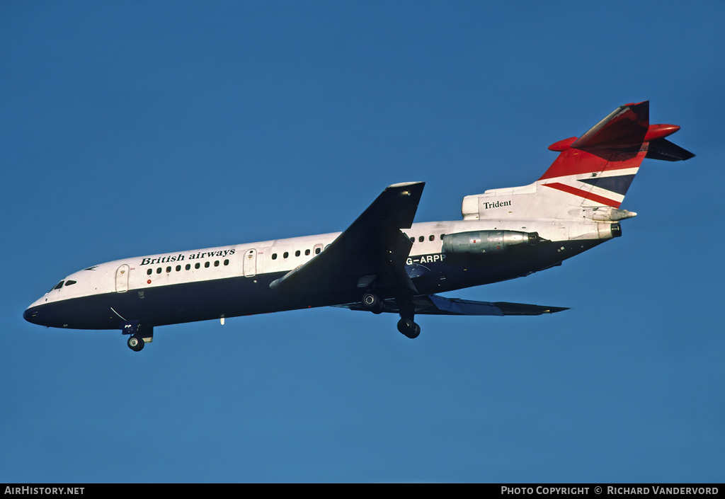 Aircraft Photo of G-ARPP | Hawker Siddeley HS-121 Trident 1C | British Airways | AirHistory.net #19488