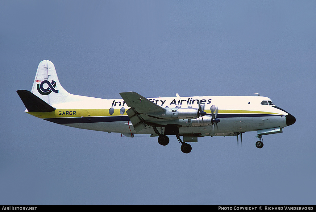 Aircraft Photo of G-ARGR | Vickers 708 Viscount | Inter City Airlines | AirHistory.net #19560